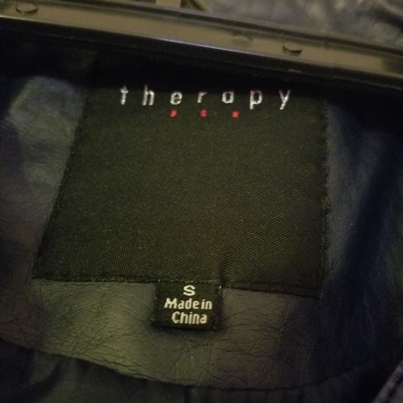 Blue leather jacket - Picture 2 of 4